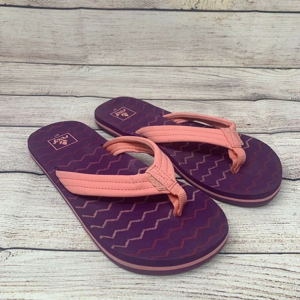 Reef Toddler Little Ahi sandals flip flops Pink Purple - Size 6/7
